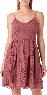ONLY Onlhelena Lace S/L Short Dress Noos Wvn Elegant Dress with V-Neck Adjustable Straps and Normal Fit for Women