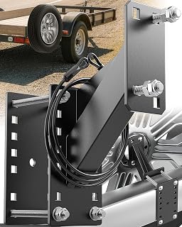 PAULINN Trailer Spare Tire Mount w/ Anti-Theft Rope, Universal Spare Tire Carrier Holder for Utility Trailer Boat, Fits 4 / 5 / 6 Lugs Wheels on 4", 4.5'', 4.75'', 5'' &amp; 5.5'' Bolt Patterns, 150 LBS
