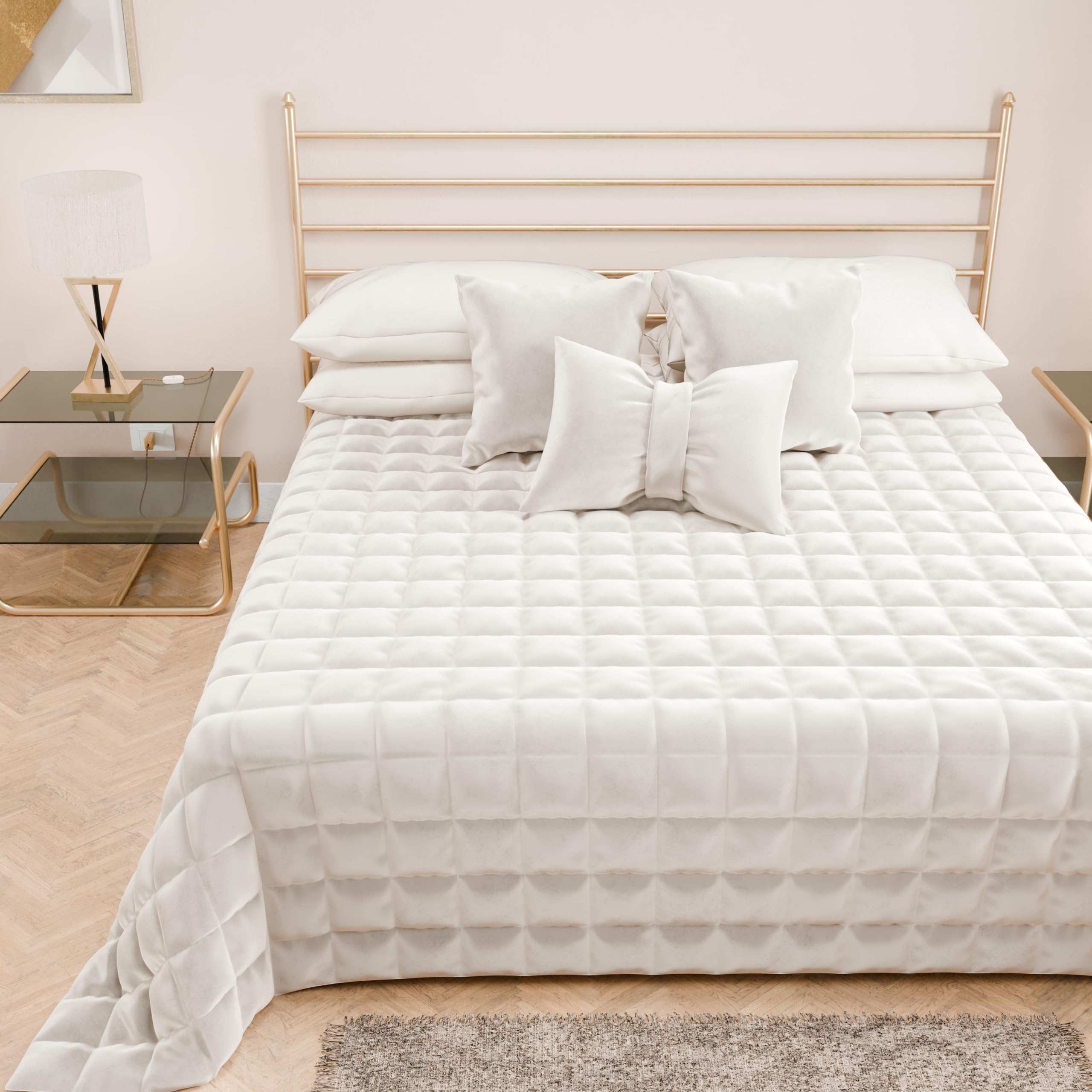PETTI Artigiani Italiani - Soft and Warm Velvet Double Quilt, Spring Autumn Quil