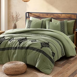 MaiRêve Embroidery Queen Size Comforter Set 7 Pieces Western Bed in a Bag
