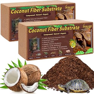 Legigo 2 Pack Coconut Fiber Substrate, Natural Coco Coir Reptile Bedding | Reptile Substrate for Tortoises, Snakes, Hermit Crabs, Bearded Dragon and Turtles, Bioactive Terrarium Soil & Plant Substrate