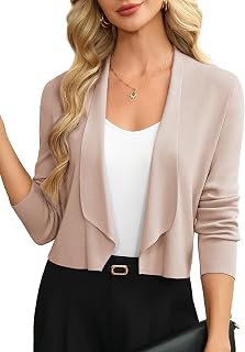 GRACE KARIN Womens Sweater Blazer Business Casual Cropped Cardigan Shrugs