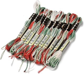 10 Skeins 0.5mm Multicolour Embroidery Floss 6 Ply Polyester Cross Stitch Threads Friendship Bracelets Floss Crafts Floss 8.75 Yards(8m)/Skein