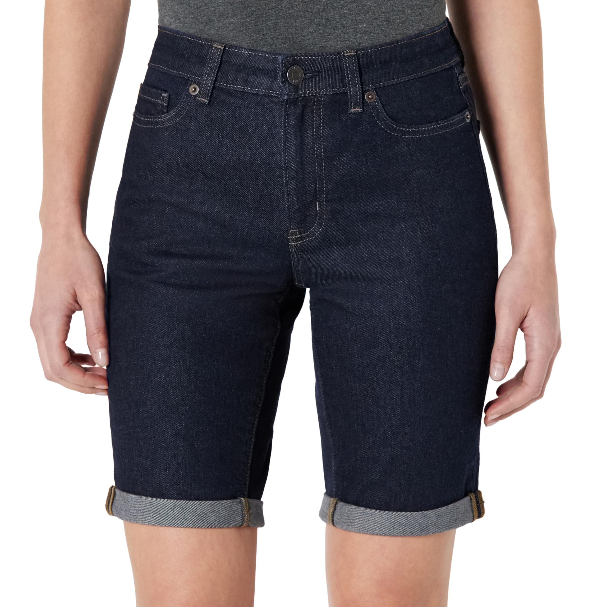 Amazon Essentials Women's Mid Rise Bermuda Shorts Mid Rise Stretch 9 Inches