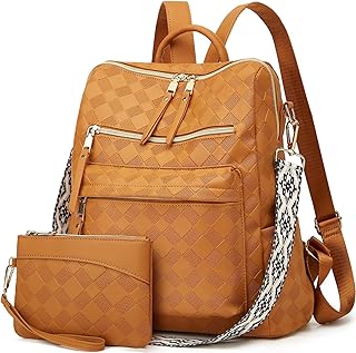Makes Backpack Purse for Women PU Leather Travel Satchel Handbag Convertible Design Bag with Purse 2 Piece