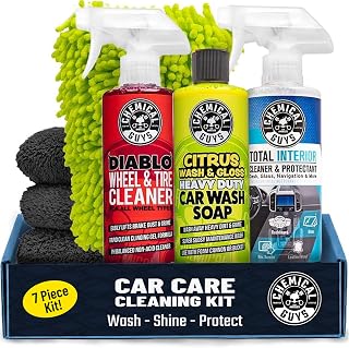 Chemical Guys, 7-Piece Car Cleaning Kit, Wash, Wheel &amp; Interior Cleaners | Everything a first-time detailer needs for a full inside-and-out clean without buying pieces one at a time
