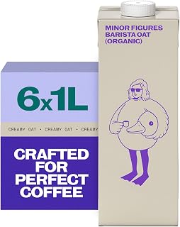 Minor Figures Barista Oat (Organic) – Perfect for Smooth, Silky Coffees – Vegan – Non-Dairy – Shelf-Stable – 1L x 6 Cartons