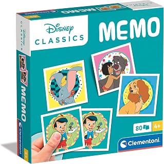Clementoni - 18298 - Disney Classics Memo - Memory and Association Game, Cards to Mate, Educational Game Children 4 Years, Card Game, Children's Board Game, Made in Italy