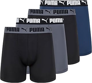 Puma Mens Active Stretch Boxer Shorts 4 Pack