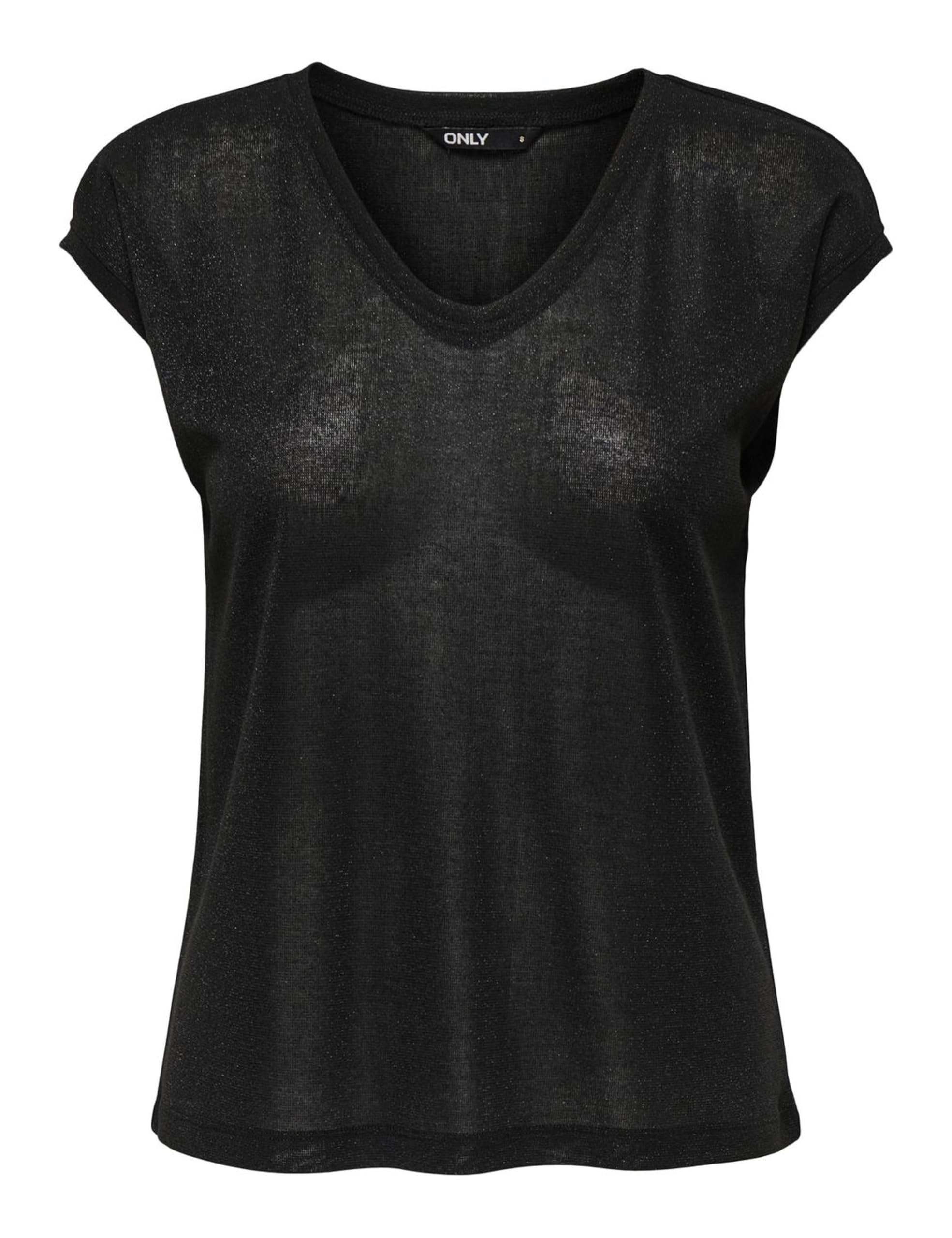 Only Onlsilvery S/S V Neck Lurex Top Jrs Noos T-Shirt Women