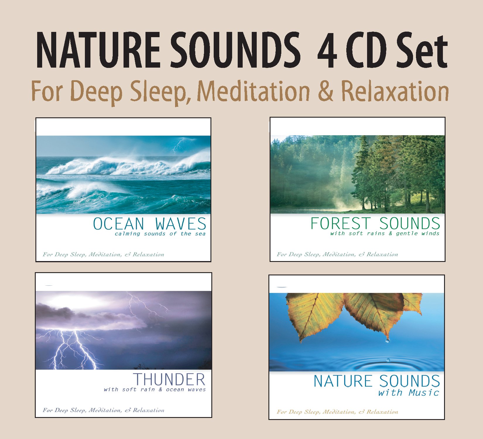 NATURE SOUNDS 4 CD Set - Ocean Waves, Forest Sounds, Thunder, Nature Sounds with