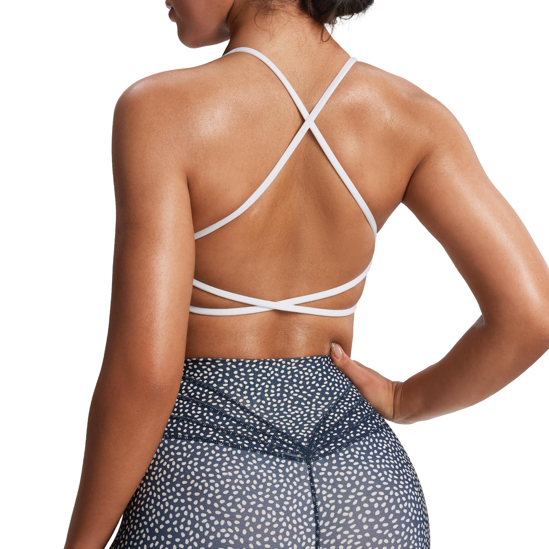 Aoxjox Women's Workout Sports Bras Fitness Ivy Low Impact Bra Yoga Crop Tank
