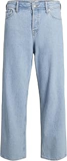 JACK & JONES JJIALEX Men's 90s Vintage Loose Fit Casual Wide Leg Jeans