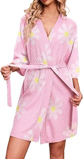 Ekouaer Robes for Women Waffle Knit Bathrobe Soft Lightweight Loungewear