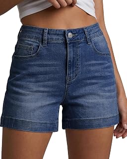 luvamia Jean Shorts for Women High Waist Stretch Jorts Summer Denim Shorts