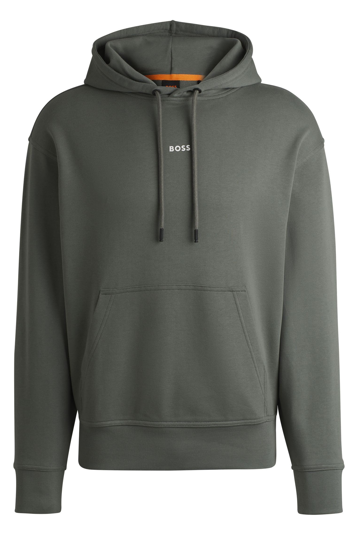 BOSS Cotton Fleece Hoodie with Printed Logo