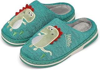 INMINPIN Winter House Slippers Children Warm Plush Winter Slippers Cute Dinosaur Comfortable Cotton Indoor Slippers for Girls Boys