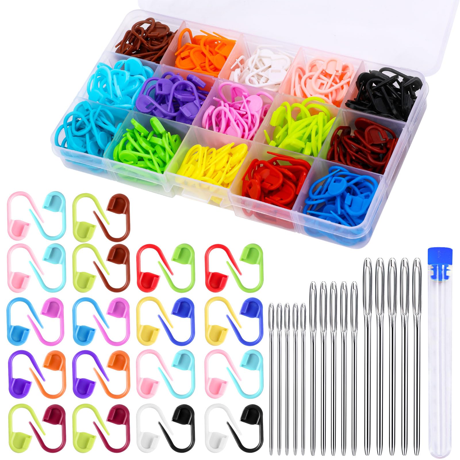 LUNARM Crochet Stitch Markers 315PCS Stitch Markers for Crocheting Knitting | Pl