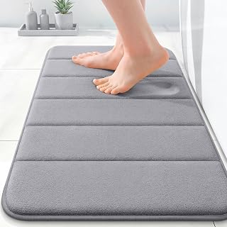 smiry Memory Foam Bath Mat 40 x 60 cm Bathroom Mat Dark Grey