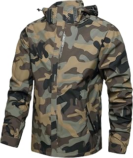 Men's Lightweight Waterproof Rain Jacket,Shell Hooded Outdoor Raincoat Hiking Windbreake jacket