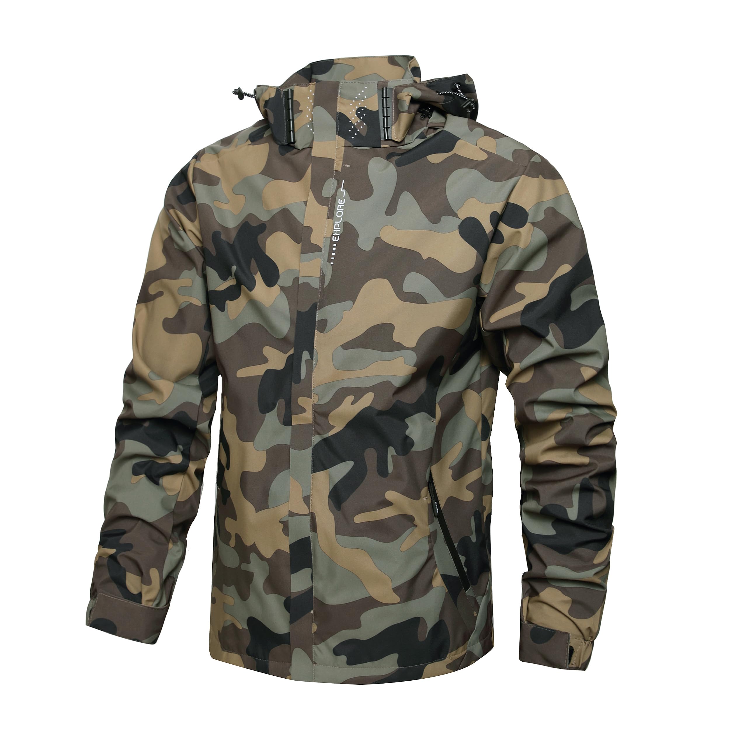 Men's Lightweight Waterproof Rain Jacket,Shell Hooded Outdoor Raincoat Hiking Wi