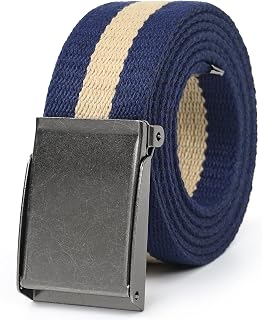 Mile High Life Canvas Web Belt | Cut to Fit Up to 52" | Flip-Top Matte Silver Nickel Buckle 12 Colors