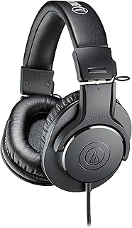 Audio Technica ATH-M20X Headphones | 40mm drivers with 9.8ft cable and closed-back design for monitoring, tracking and mixing