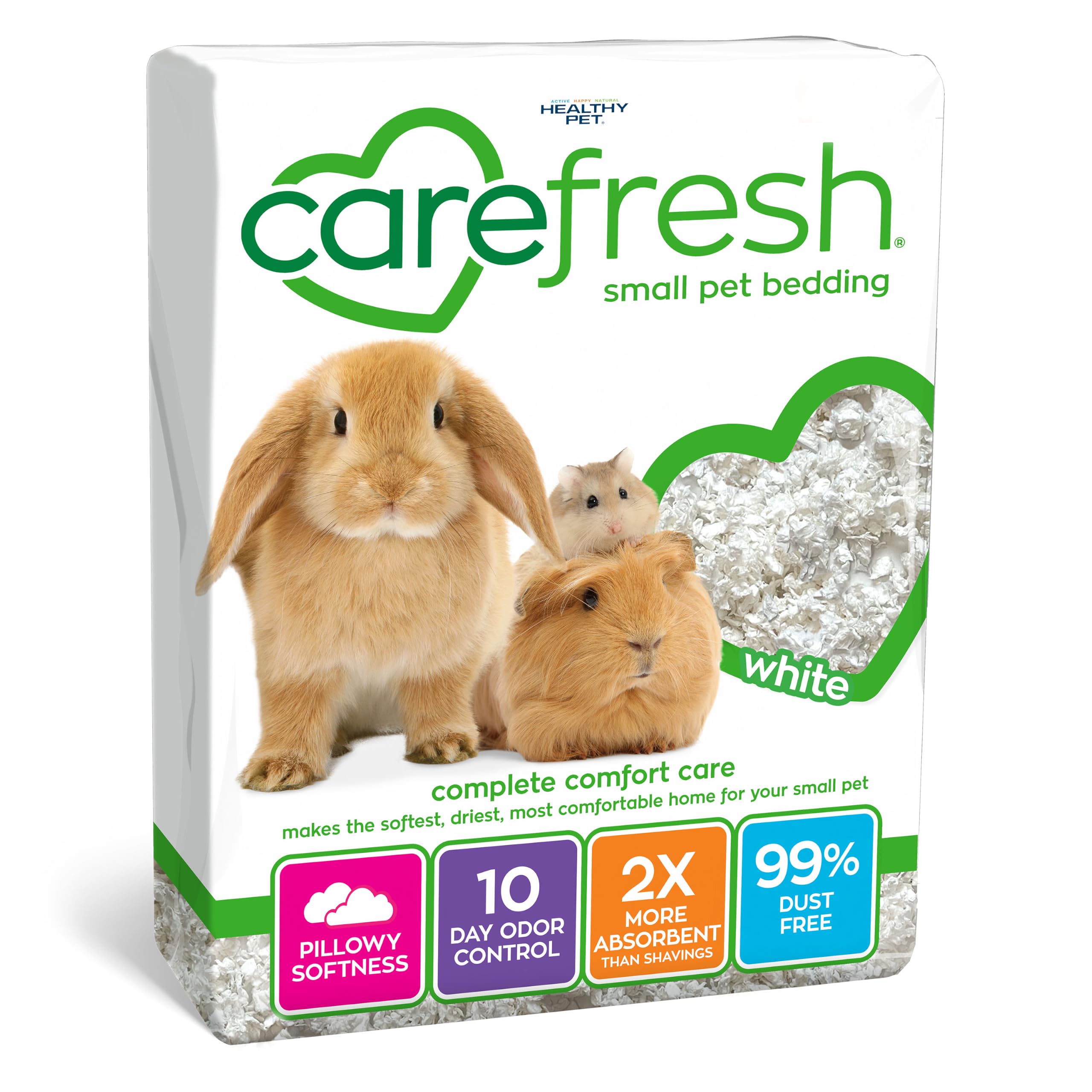 Carefresh White Natural Paper Small Pet Bedding, Odor Control 50L