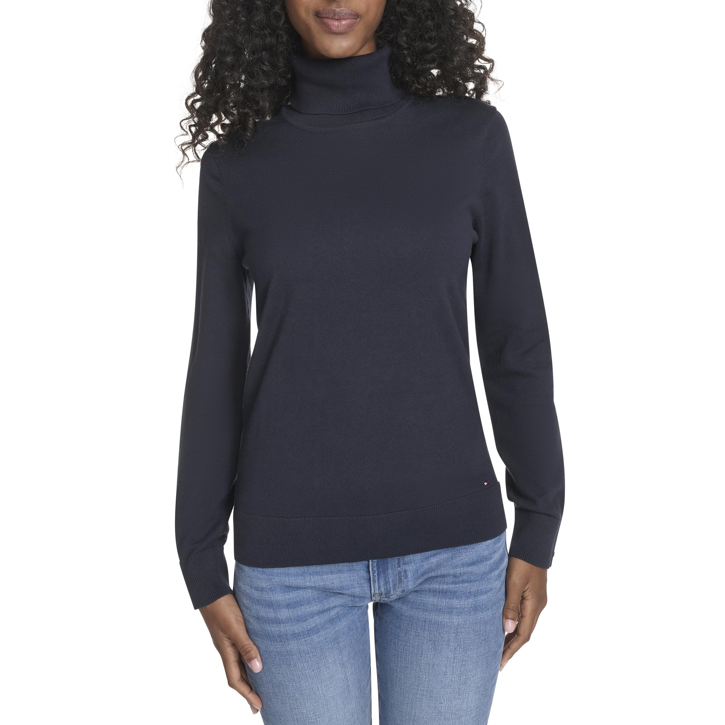 Tommy Hilfiger Women's Cotton Lightweight Turtleneck Sweater