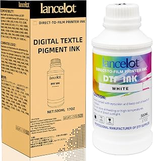 Lancelot Premium DTF Ink 500ML White Ink | Vibrant &amp; Durable PET Film Transfer Ink for DTF Printer, Ep Printers Ep ET-8550, XP-15000, L1800, L805, R1390, R2400
