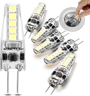 G4 LED Bulb 12-24VAC/DC 3W Daylight 6000K RV Ceiling Recessed Puck Light | T3 JC Bi-Pin Base, 20W Equivalent, 250lm for RV Camper Trailer Marine Boat Motorhome, 360°Beam Angle, No Flicker, 5 Pack