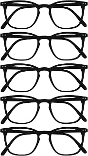 OPULIZE Bex Pack 5 Men Reading Glasses Large Designer Style Matte Black RRRRR64-1 +3.00