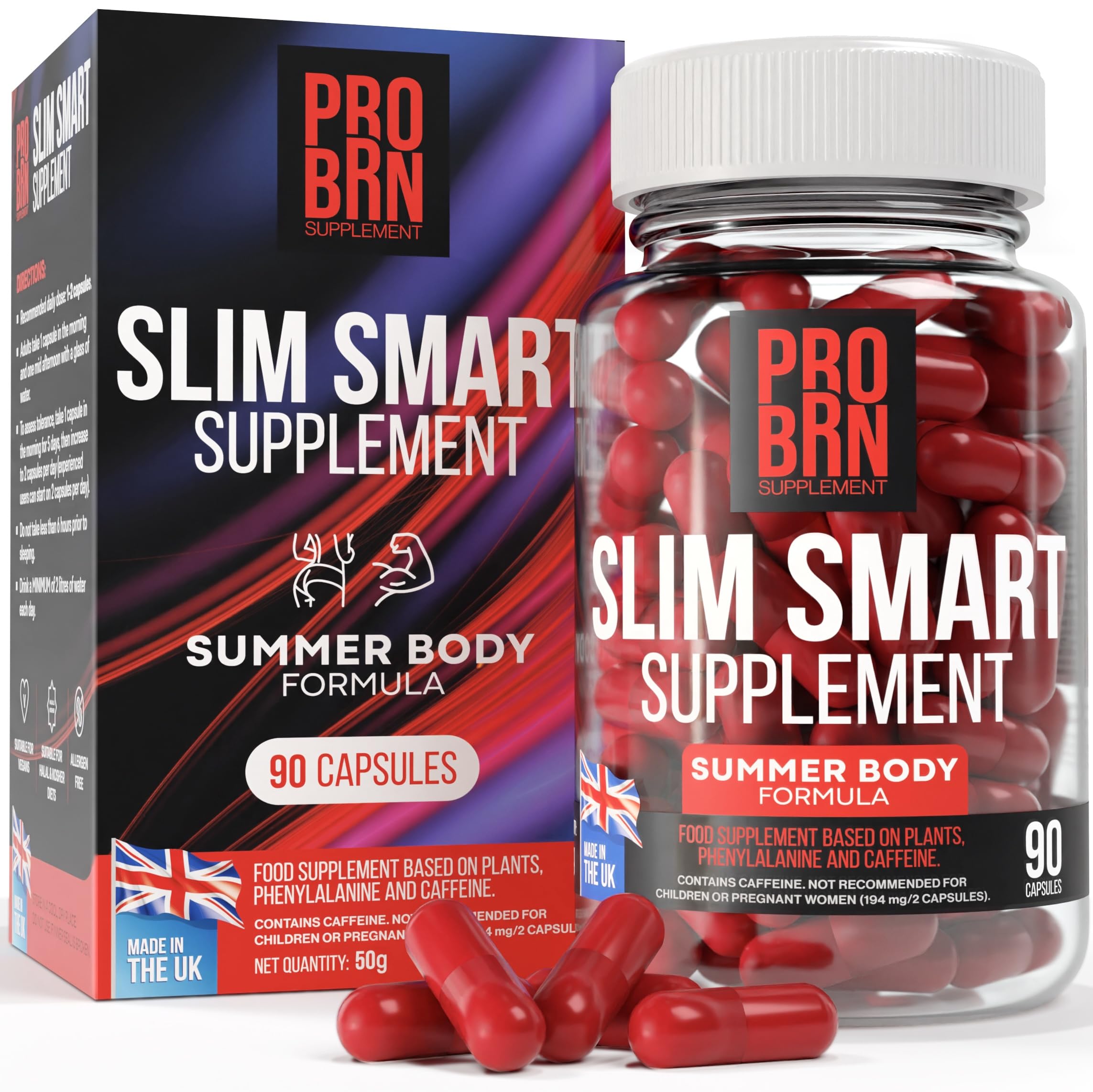 Pro BRN Weight Management & FB Capsules – Thermogenic Formula, 194mg Caffeine, C