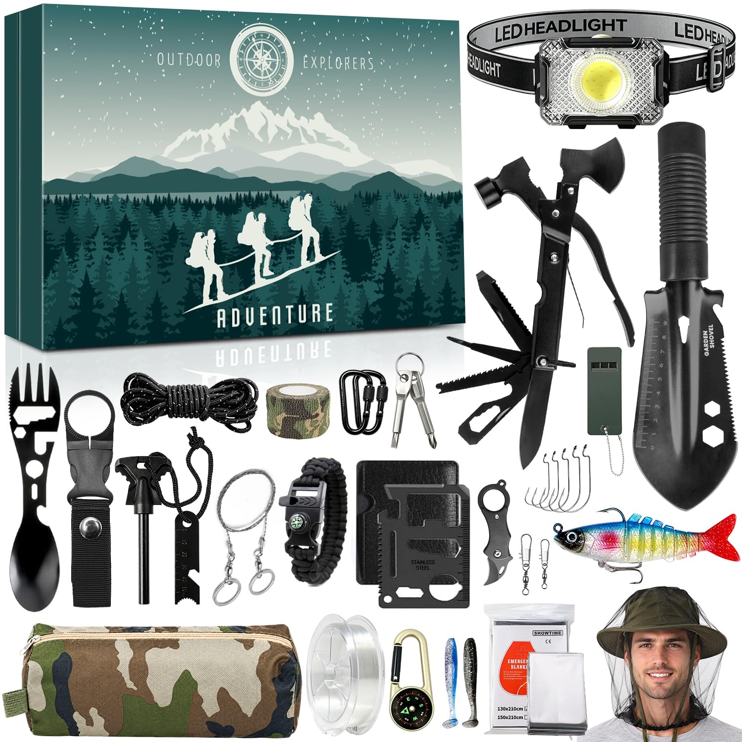 MOVINPE Survival Kits Advent Calendar 2026, 24 Days of Emergency Survival Gear T