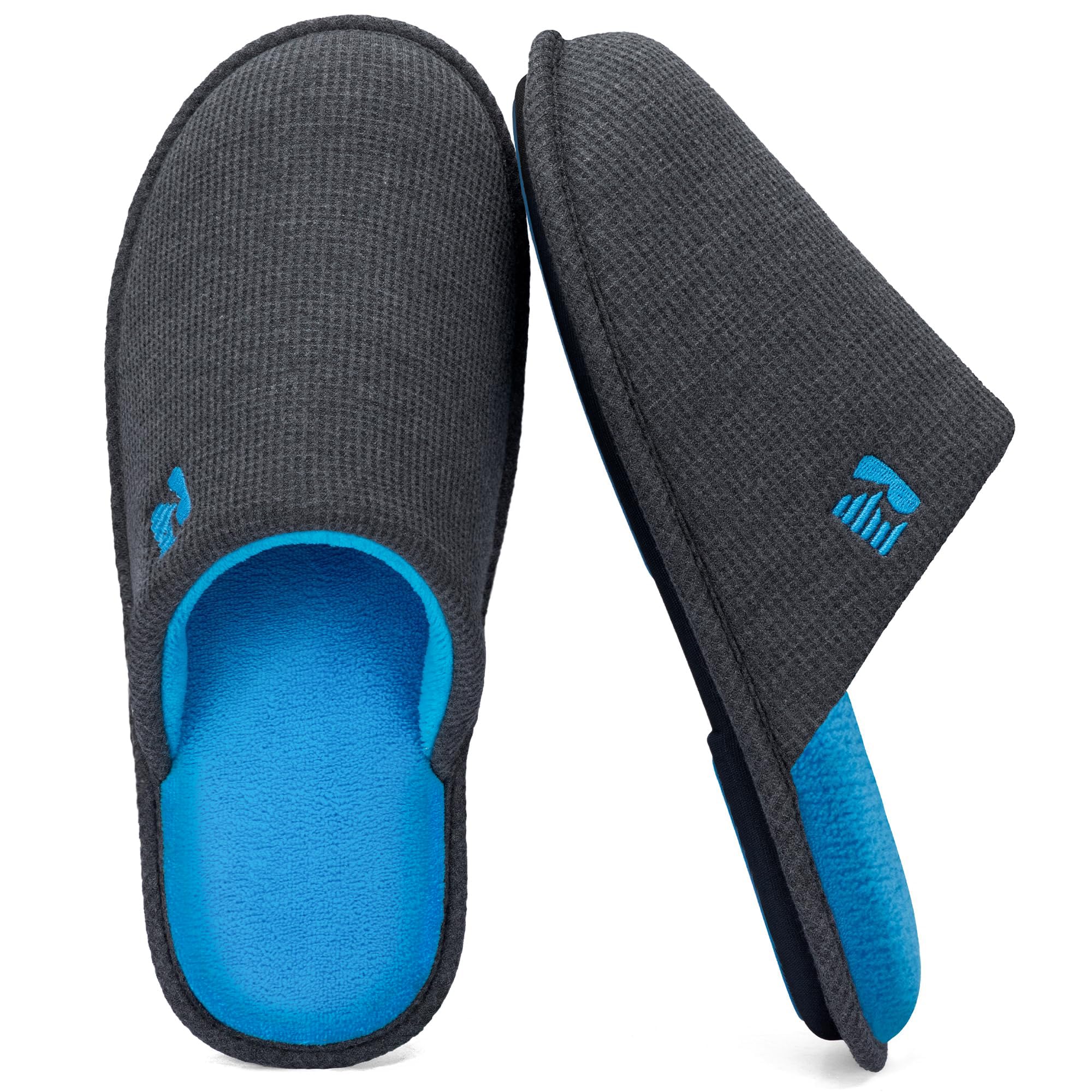 RockDove Men's Two-Tone Waffle Knit Scuff Slipper