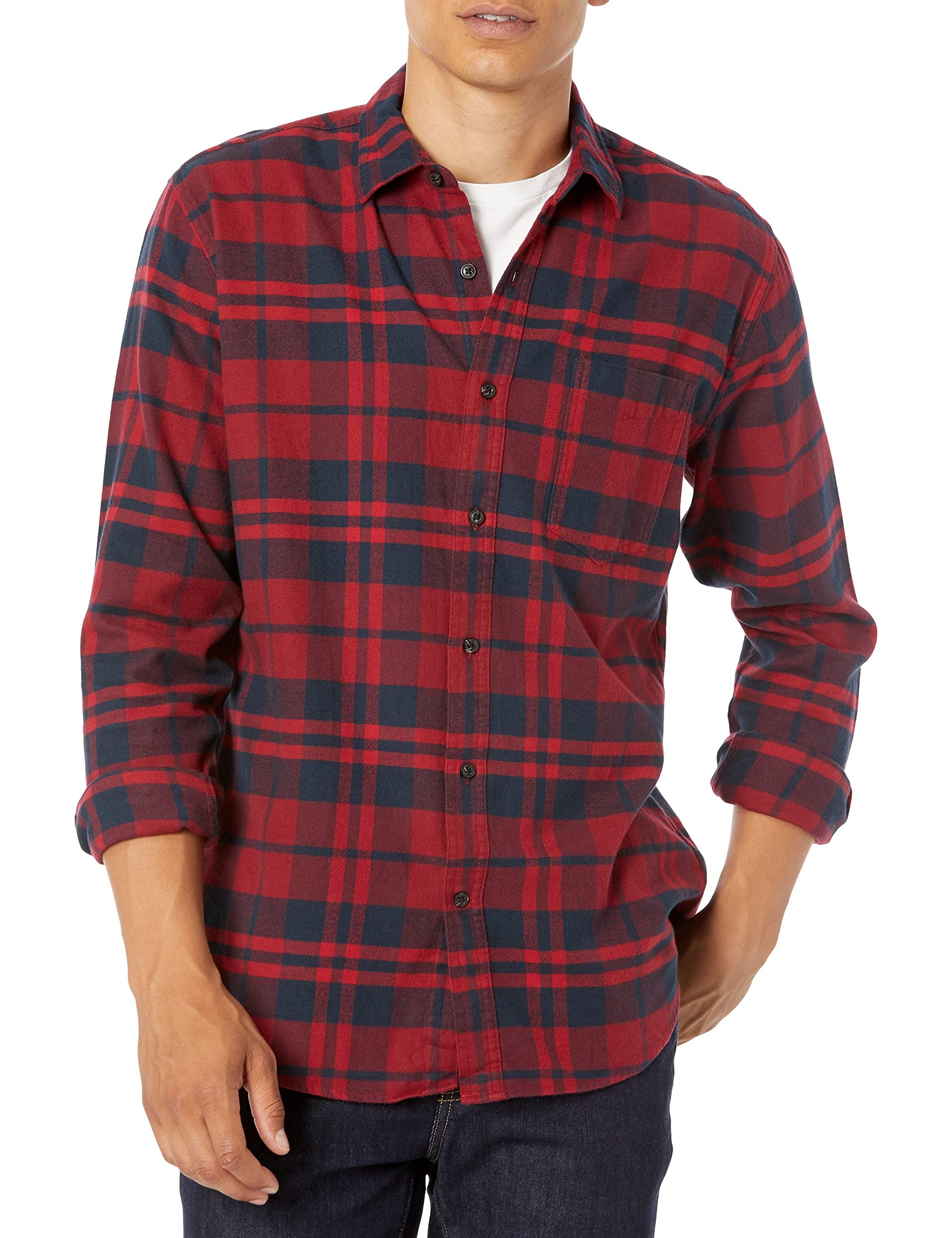 Amazon Essentials Men's Flannel Shirt with Long Sleeves