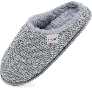 ONCAI Pantoufles Femme Dessus en Motif Waffle de Shake Polaire de Fausse Fourrure Hiver Chaussons Mousse à Mémoire Coussinée Semelle Antidérapante en Caoutchouc EU Taille 36-43