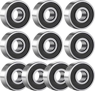 10-Pack 608 Bearing 8x22x7mm, 608ZZ Metal Shield Ball Bearings with Double Rubber Seals, Chrome Steel Deep Groove Bearings for 3D Printer Skateboard Scoooter Roller Skates