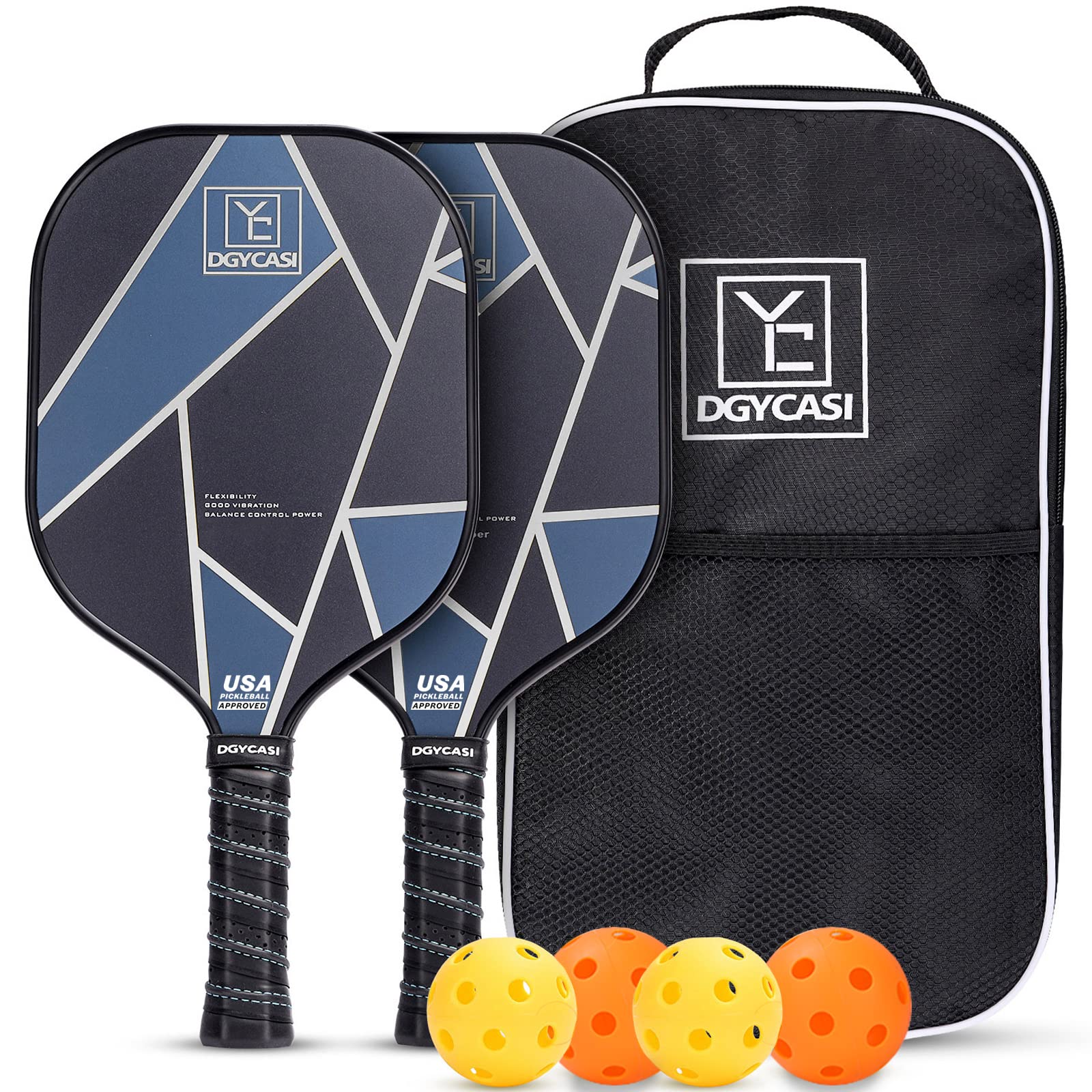 YC DGYCASI Pickleball Paddles Set of 2 USAPA Approved Pickleball Set