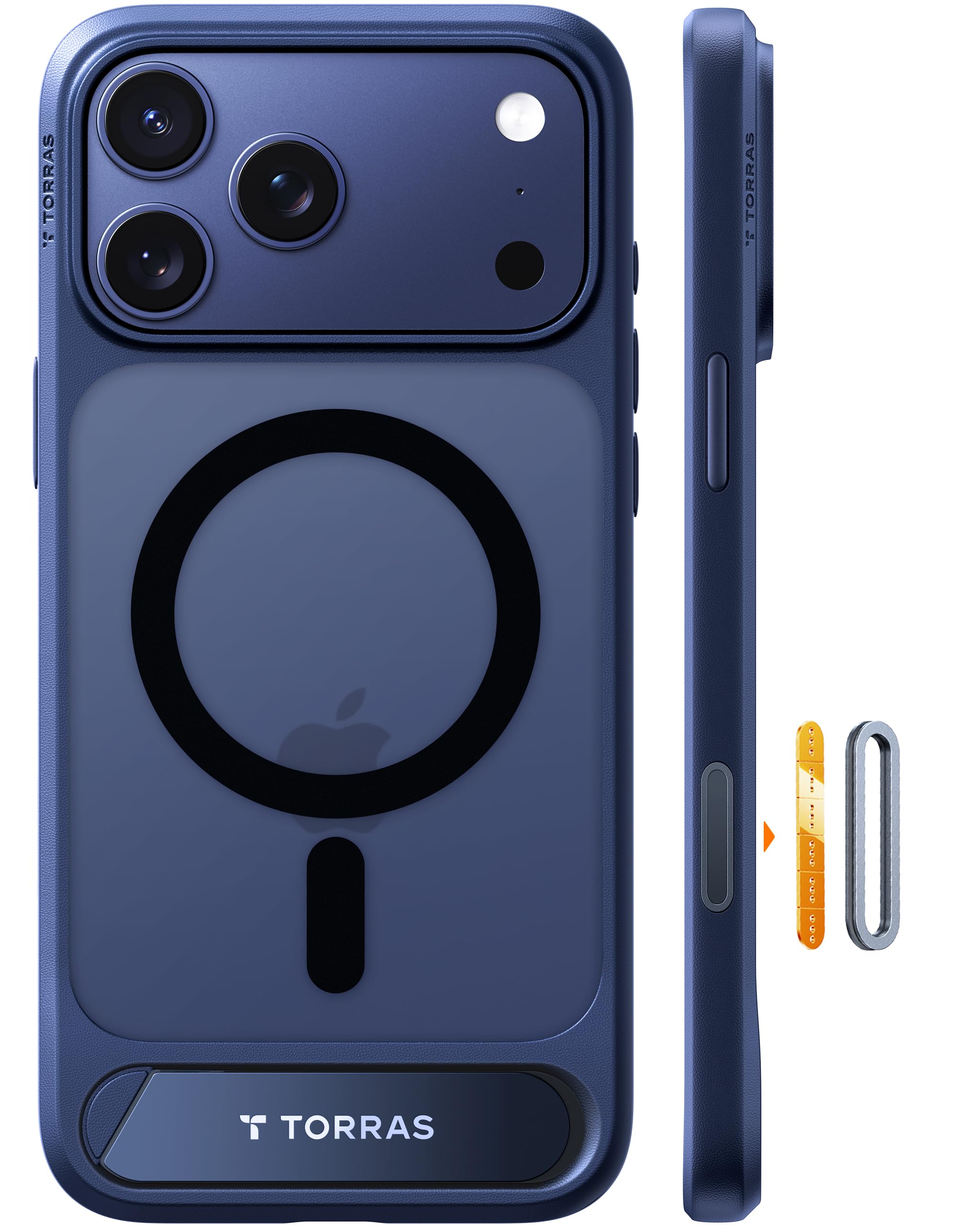 TORRAS iPhone 17 Pro Max Case - Heavy Duty Titanium Stand, Magsafe Compatible, C