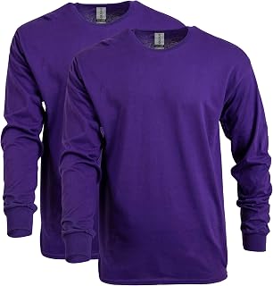 Gildan T-Shirt Heavy Cotton Long Sleeve T-shirt, Style G5400, 2-pack Uni-Adult