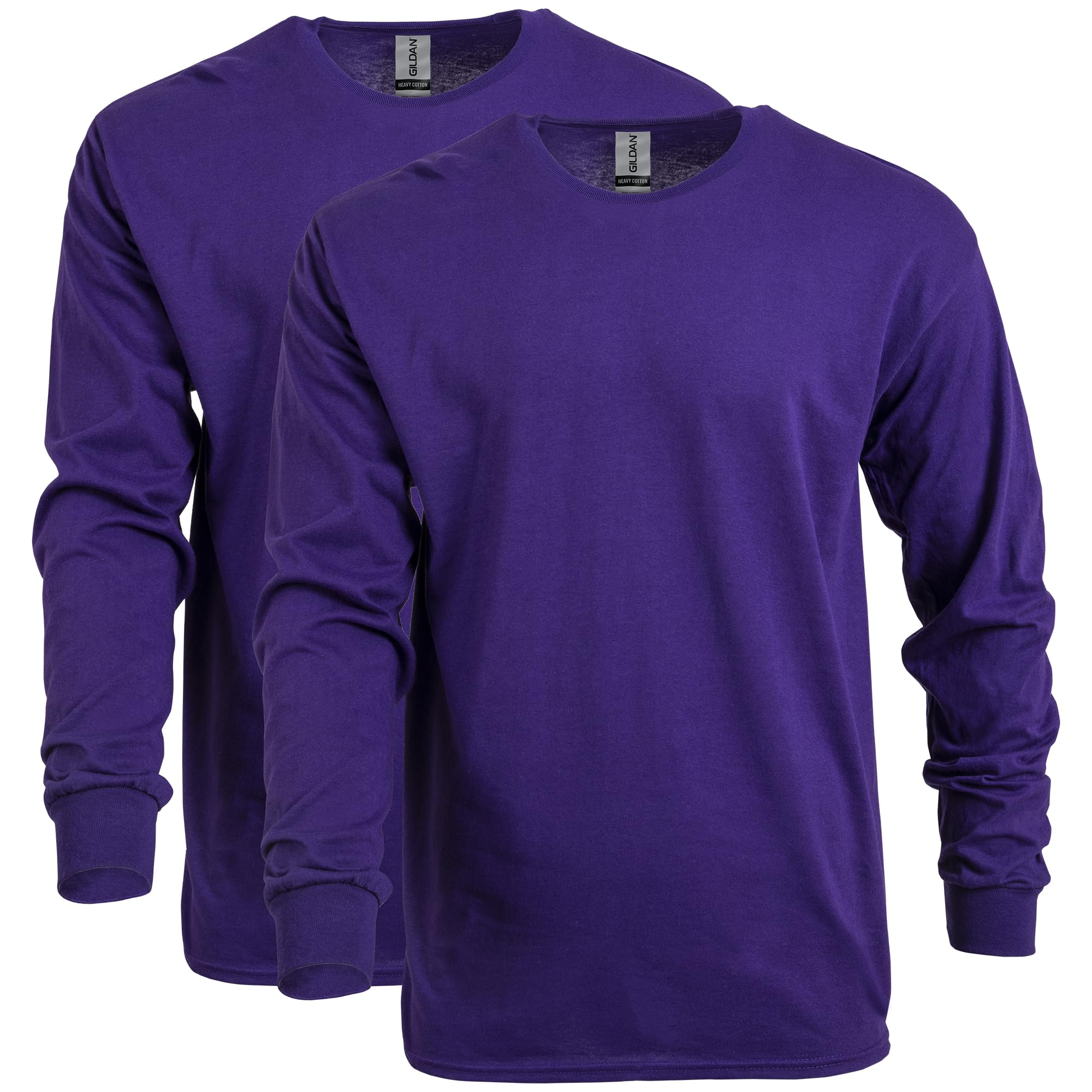 Gildan T-Shirt Heavy Cotton Long Sleeve T-shirt, Style G5400, 2-pack Uni-Adult