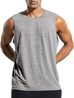 MIER Mens Sleeveless Tank Top Dry Fit Training Muscle Tee Shirt for Running, Athletics, Gym, Sports Training, Breathable
