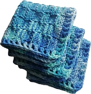 Cotton fabric rags set 3 kitchen dishcloths universal economic textile hand knitted washclotchs Wolen clean flap