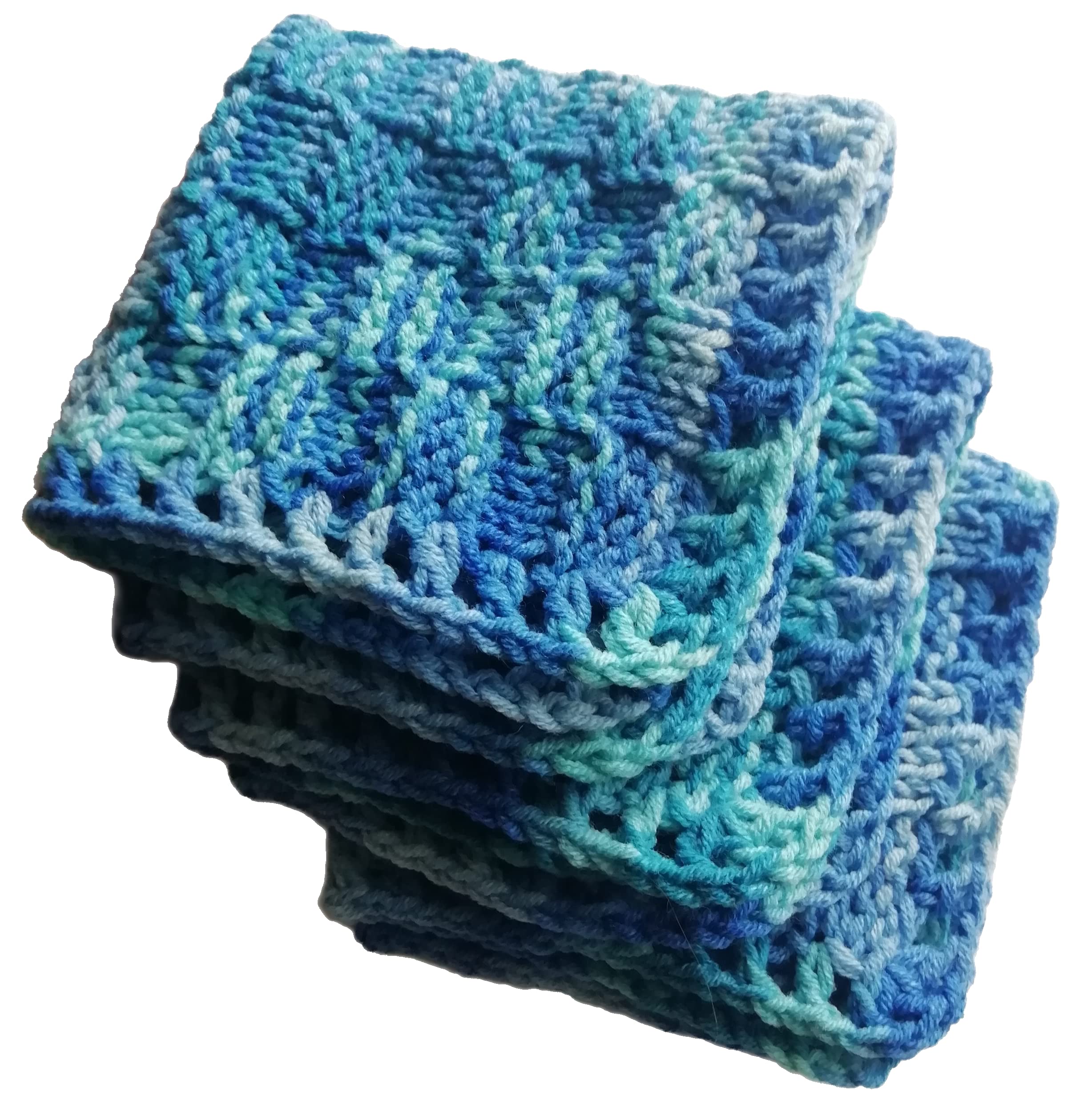 Cotton fabric rags set 3 kitchen dishcloths universal economic textile hand knit