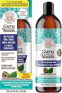 GuruNanda Oil Pulling Alcohol Free Mouthwash with Vitamins, CocoMint, 237ml