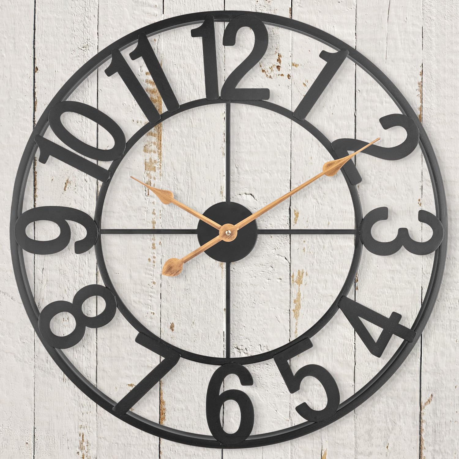 BEW Outdoor Clocks for Patio, Large Outdoor Pool Clock, Farmhouse Metal Outdoor 