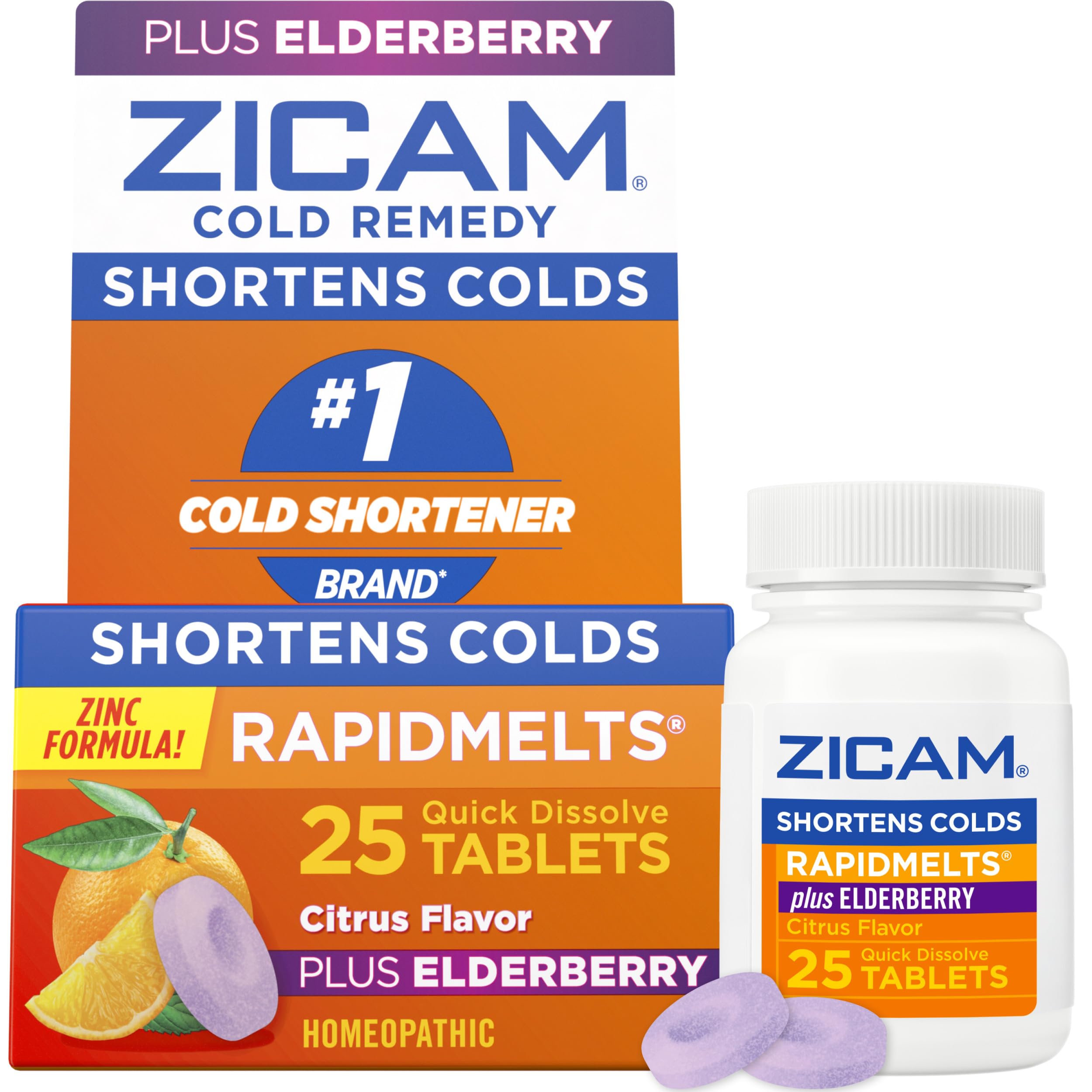 Zicam Cold Remedy RapidMelts Plus Elderberry, Elderberry Citrus, 25 Count | Home