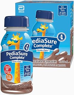 PediaSure Complete, Nutritional Supplement, Kids Nutritional Shake That Can Be Used As Breakfast Drink With Meal, Chocolate, 4 x 235-mL Bottles