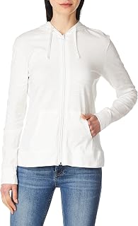 Hanes Slub Knit Full-Zip Hoodie, Textured Cotton Zip-up T-Shirt Hoodie for Women Hooded Sweatshirt in Flamed Jersey for Women (Pack of 1)